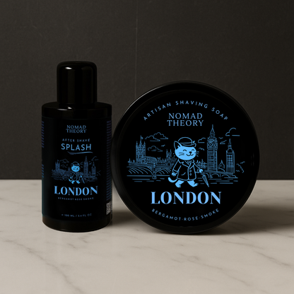 Nomad Theory LONDON Aftershave Splash and Shaving Soap