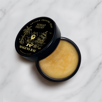 Nomad Theory MAGENS BAY Shaving Soap Open Jar