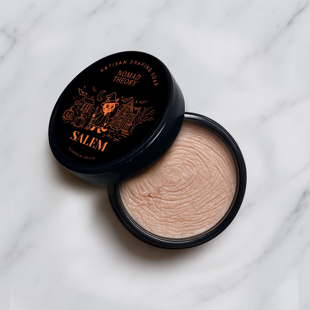 Nomad Theory SALEM Shaving Soap Open Jar
